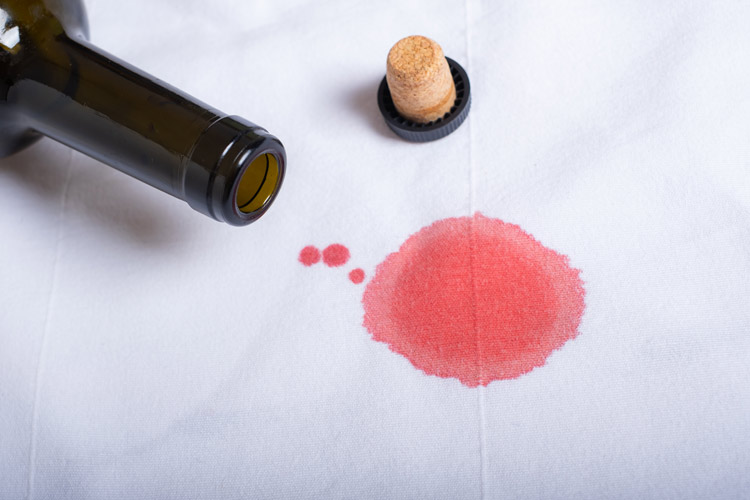 a spilled bottle of wine